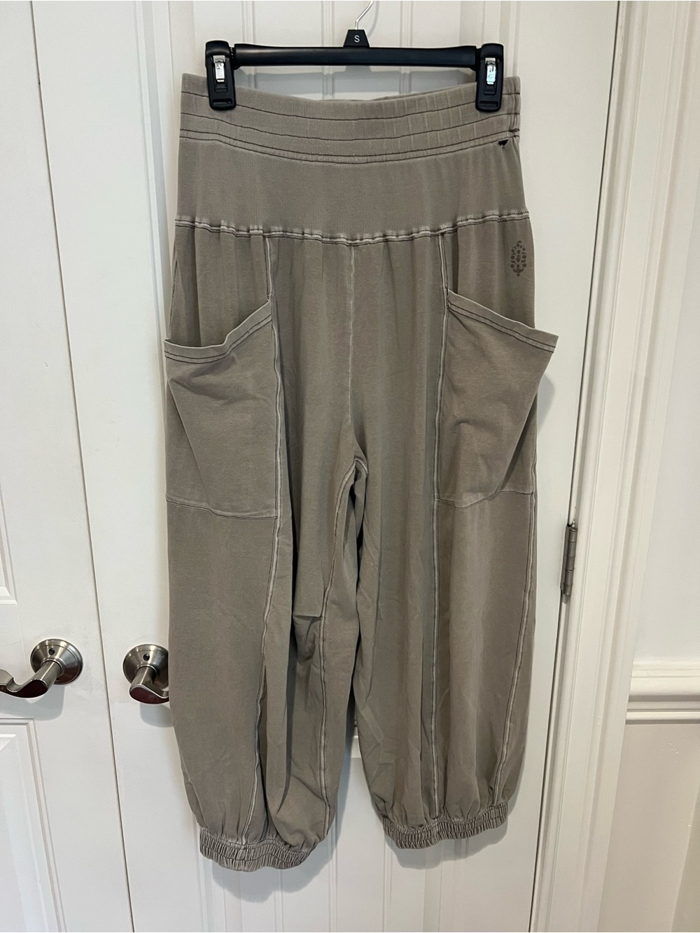 Free People Movement Gray Washed Harem Jogger Pants Utility Pocket Sweatpants SP
